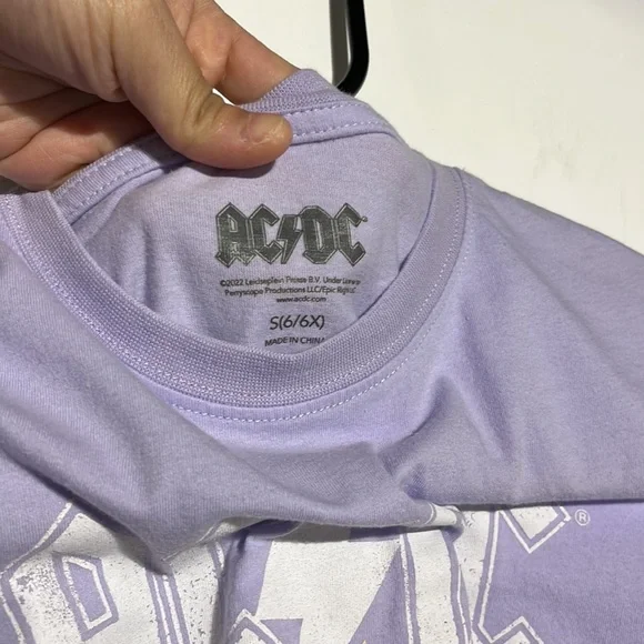 ACDC Purple Graphic Tee Shirt Size S (6/6X) - Picture 3 of 5